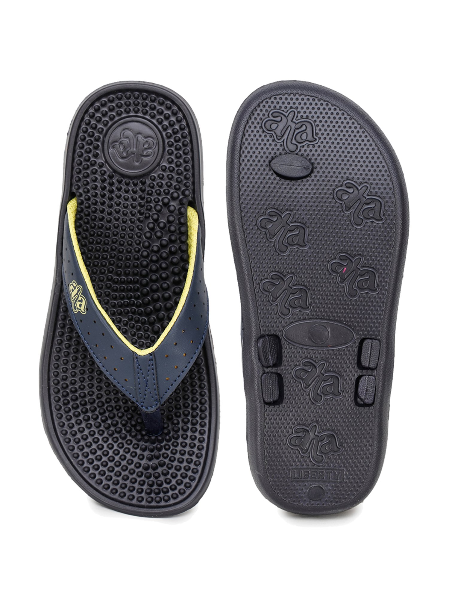 Aha by Liberty Women's Navy & Yellow Flip Flops