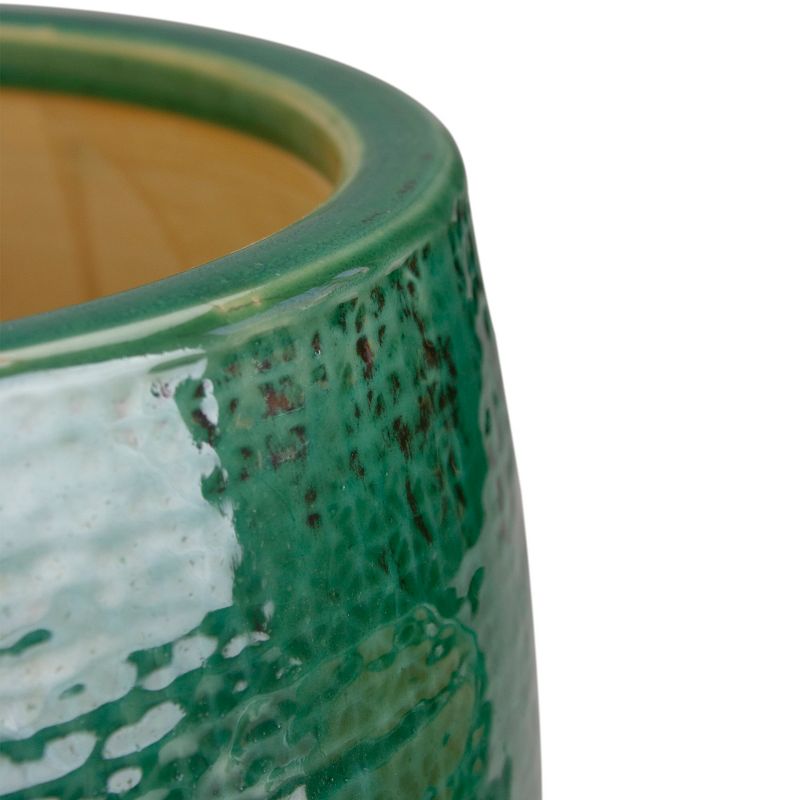 Napa Home & Garden Set of 3 Green and White Textured Planter Set 10.5"