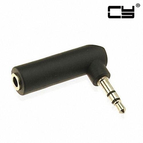 CHENYANG 90 degree right angled 3.5mm 3poles Audio Stereo Male to Female Extension Adapter Black