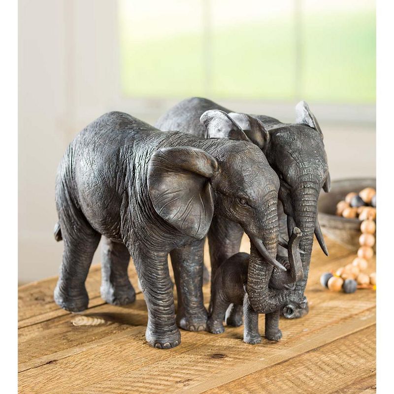Wind & Weather Mother, Father and Baby African Elephant Family Sculpture