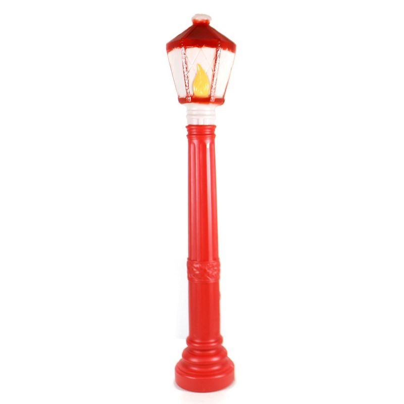 Christmas 39.0" Red Lamp Post Lighted Indoor Outdoor  -  Novelty Sculpture Lights