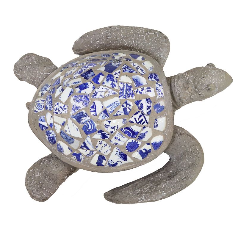 Sunnydaze 20" Sofia the Sophisticated Concrete Mosaic Sea Turtle Indoor/Outdoor Statue