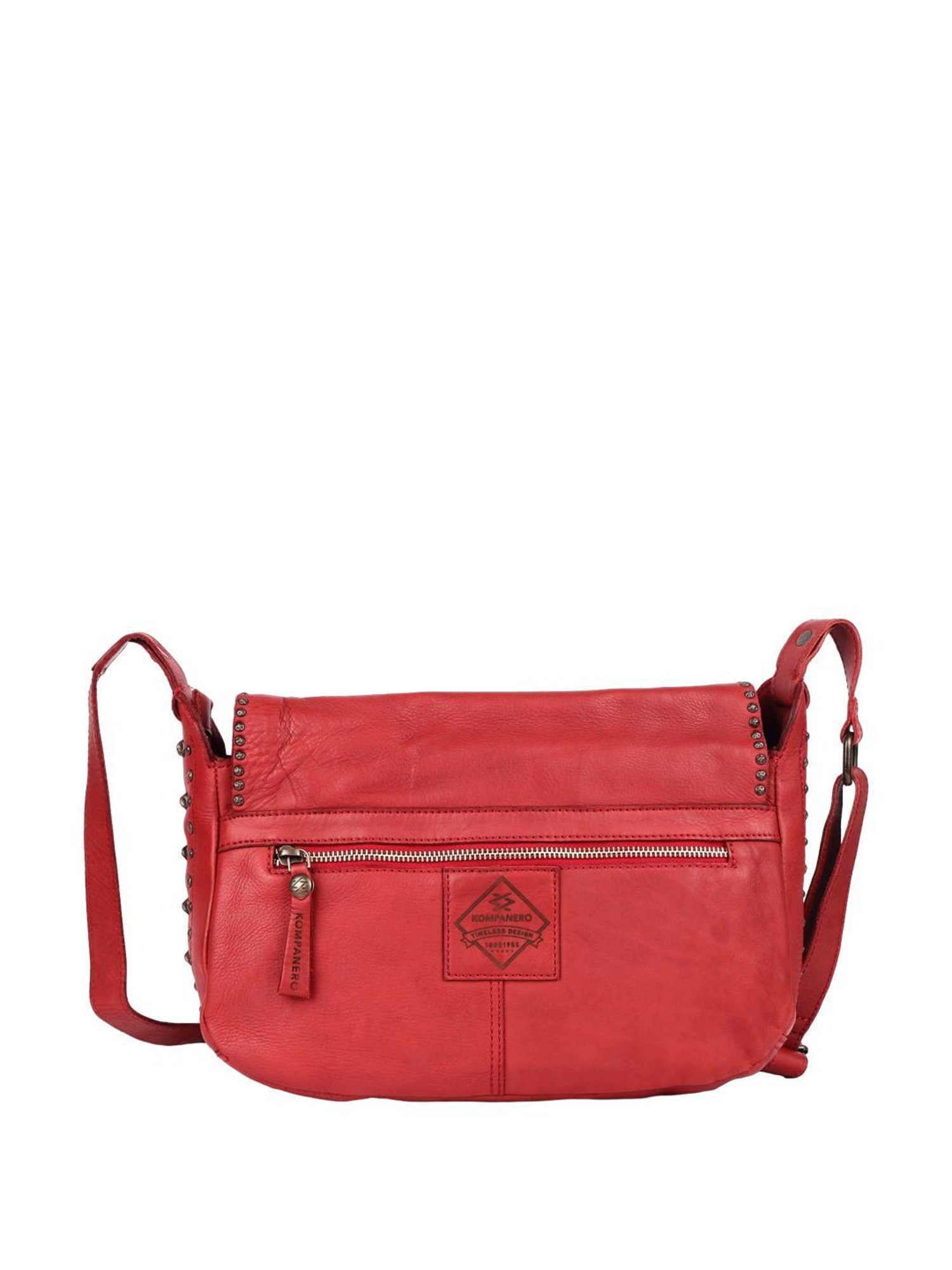 KOMPANERO Alaska Red Embellished Medium Sling Handbag
