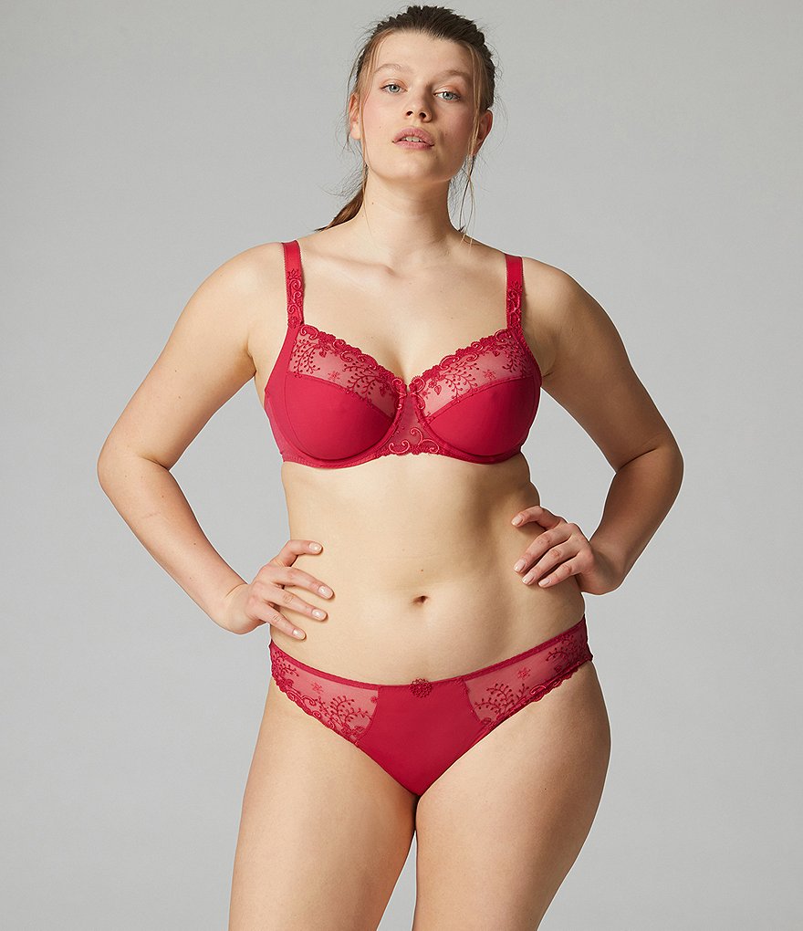 Simone Perele Delice Floral-Embroidered Full-Busted Contour Underwire Square Back Bra