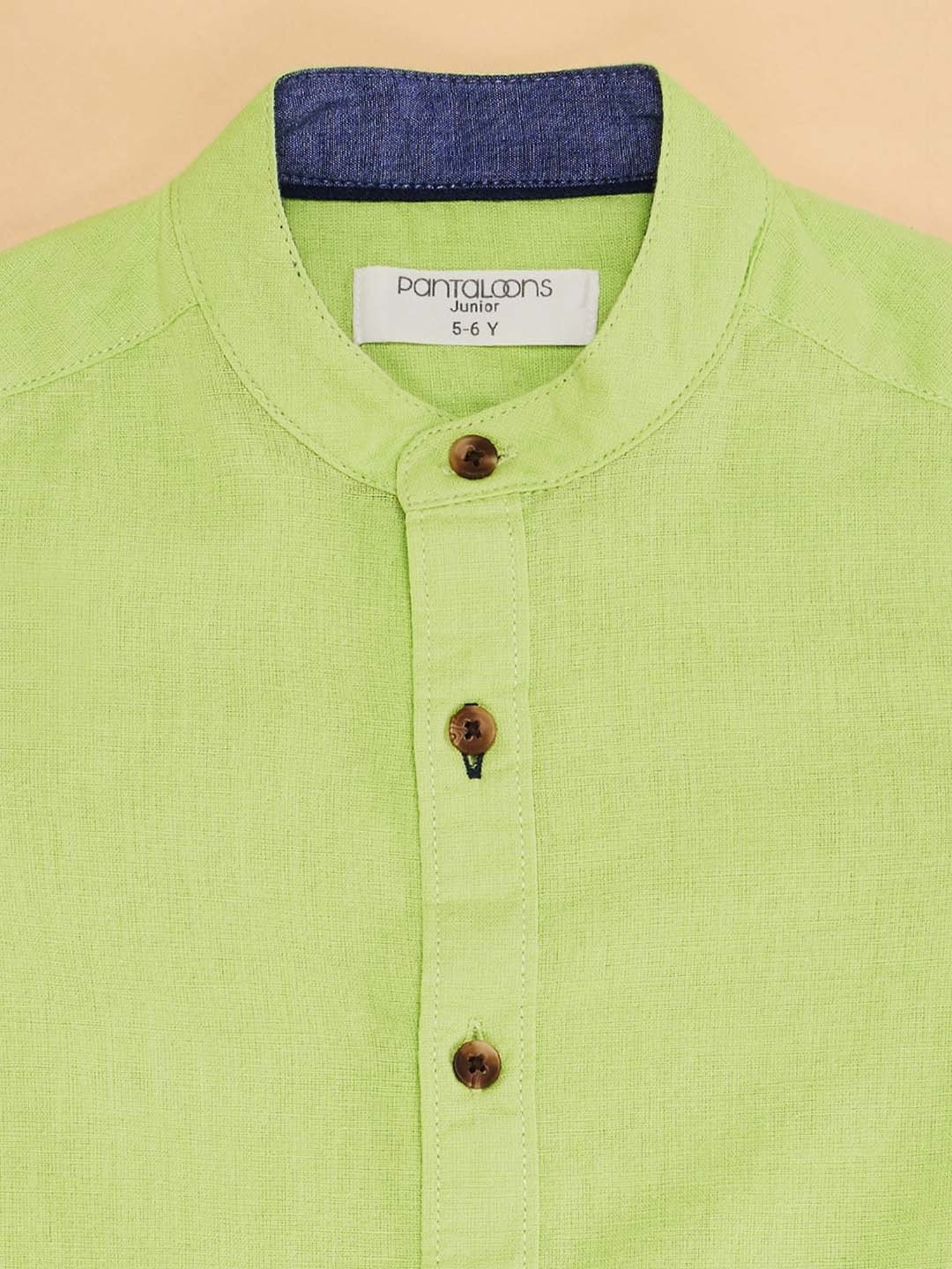 Mothercare Kids Blue Cotton Self Pattern Full Sleeves Shirt