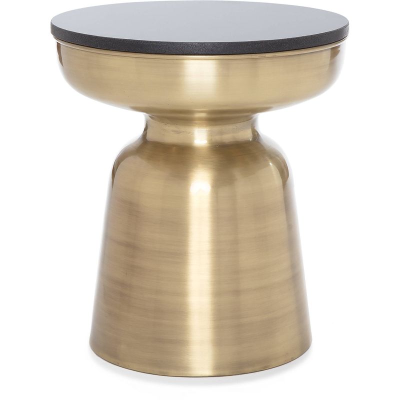 Adler Brass Metal Side Table Black/Gold - Finch