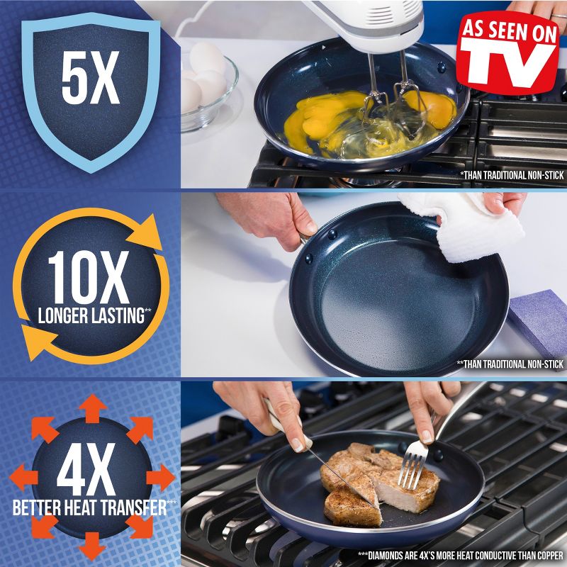 Blue Diamond 12" Ceramic Aluminum Frypan Blue
