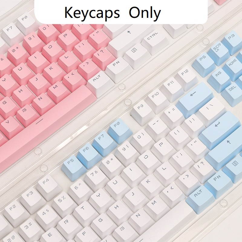Royal Kludge RK 104 Durable PBT Keycaps Keycaps for Mechanical Keybpoard,High Translucency( Blue/White)