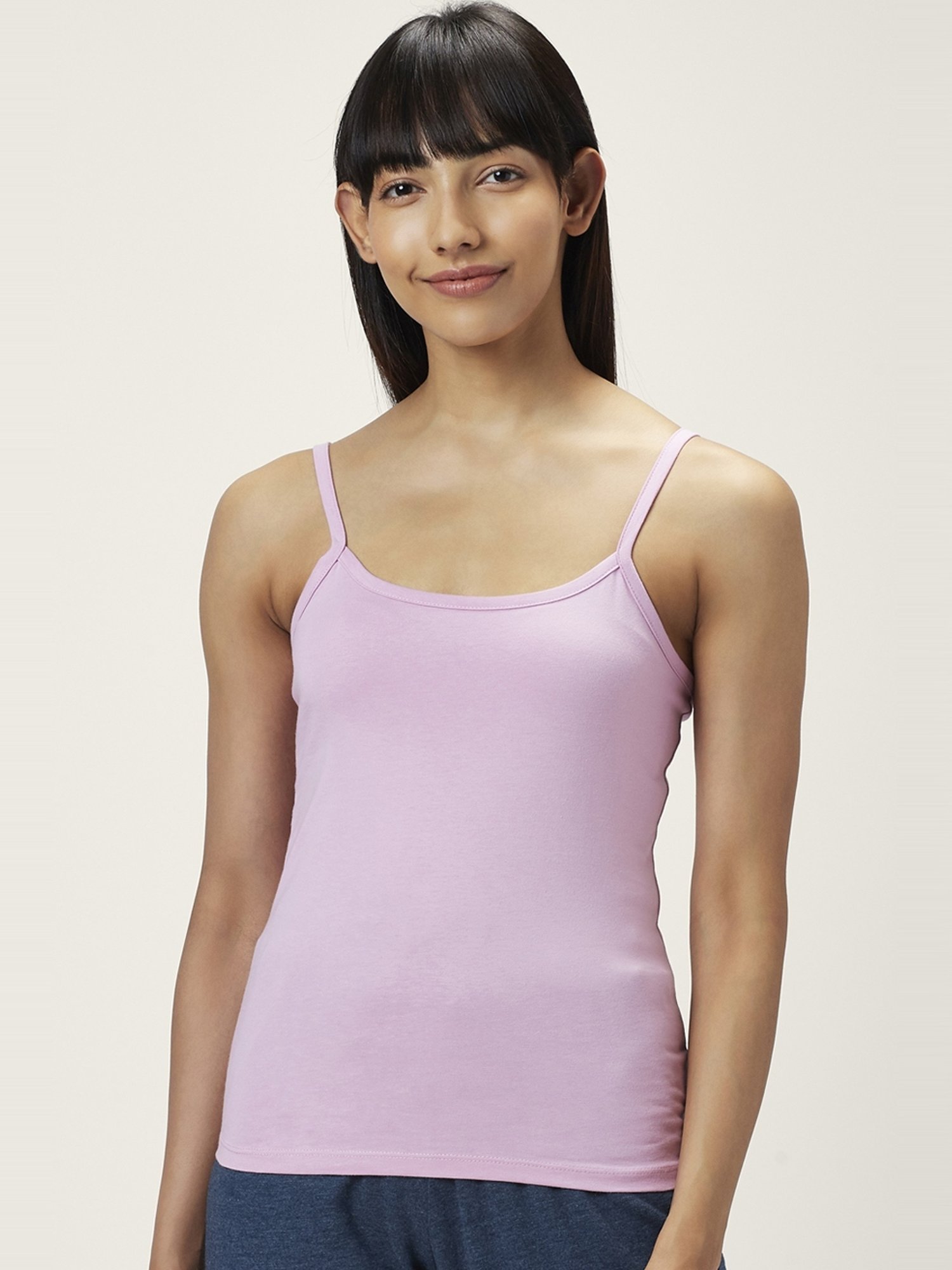 Dreamz by Pantaloons Blue & Pink Cotton Camisoles - Pack Of 2