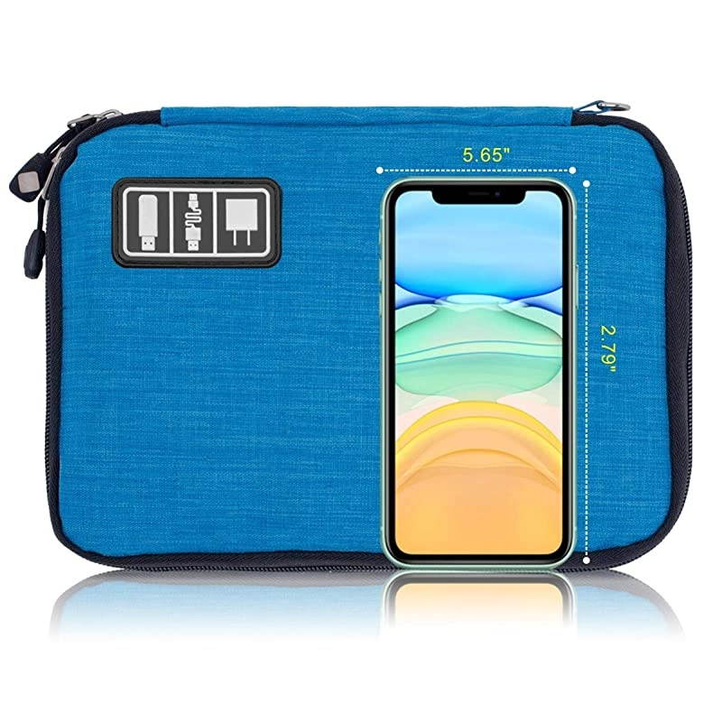 Cable Organizer Bag Waterproof Portable Electronic Organizer for USB Cable Cord Phone Charger SD Card,5pcs Cable Ties