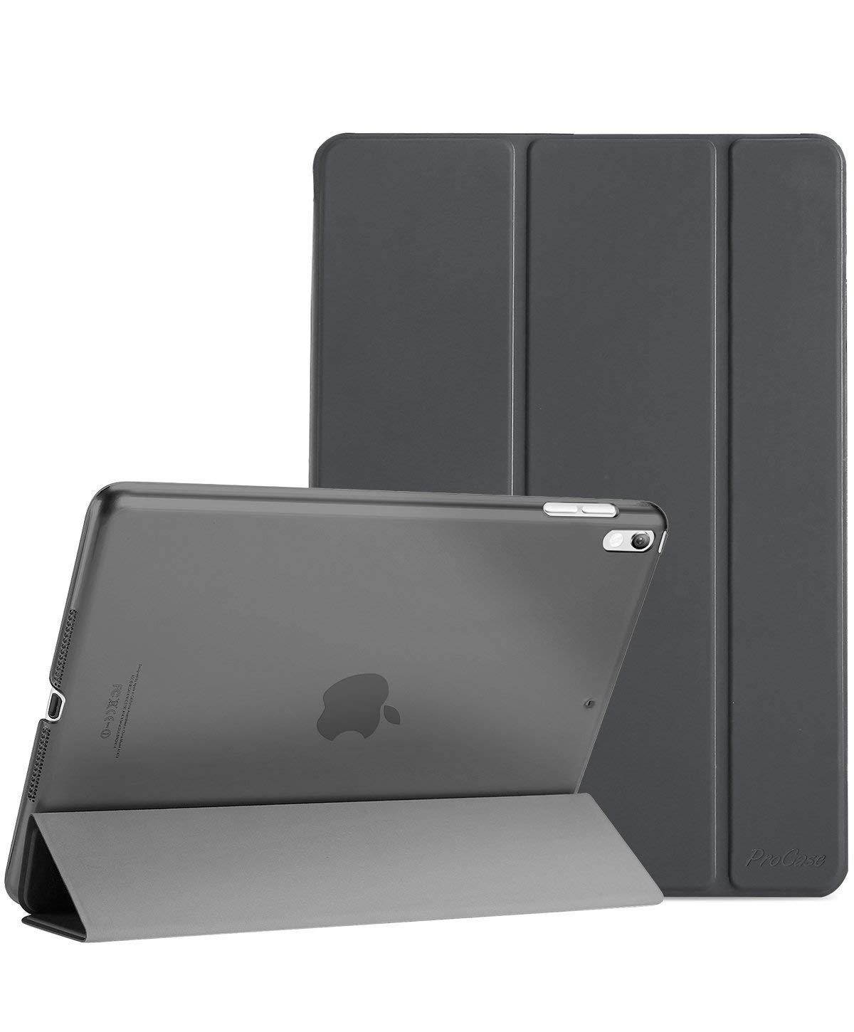 ProCase iPad Pro 10.5 Case 2017, Ultra Slim Lightweight Stand Smart Case Shell with Translucent Frosted Back Cover for Apple iPad Pro 10.5 Inch &ndash;Space Gray