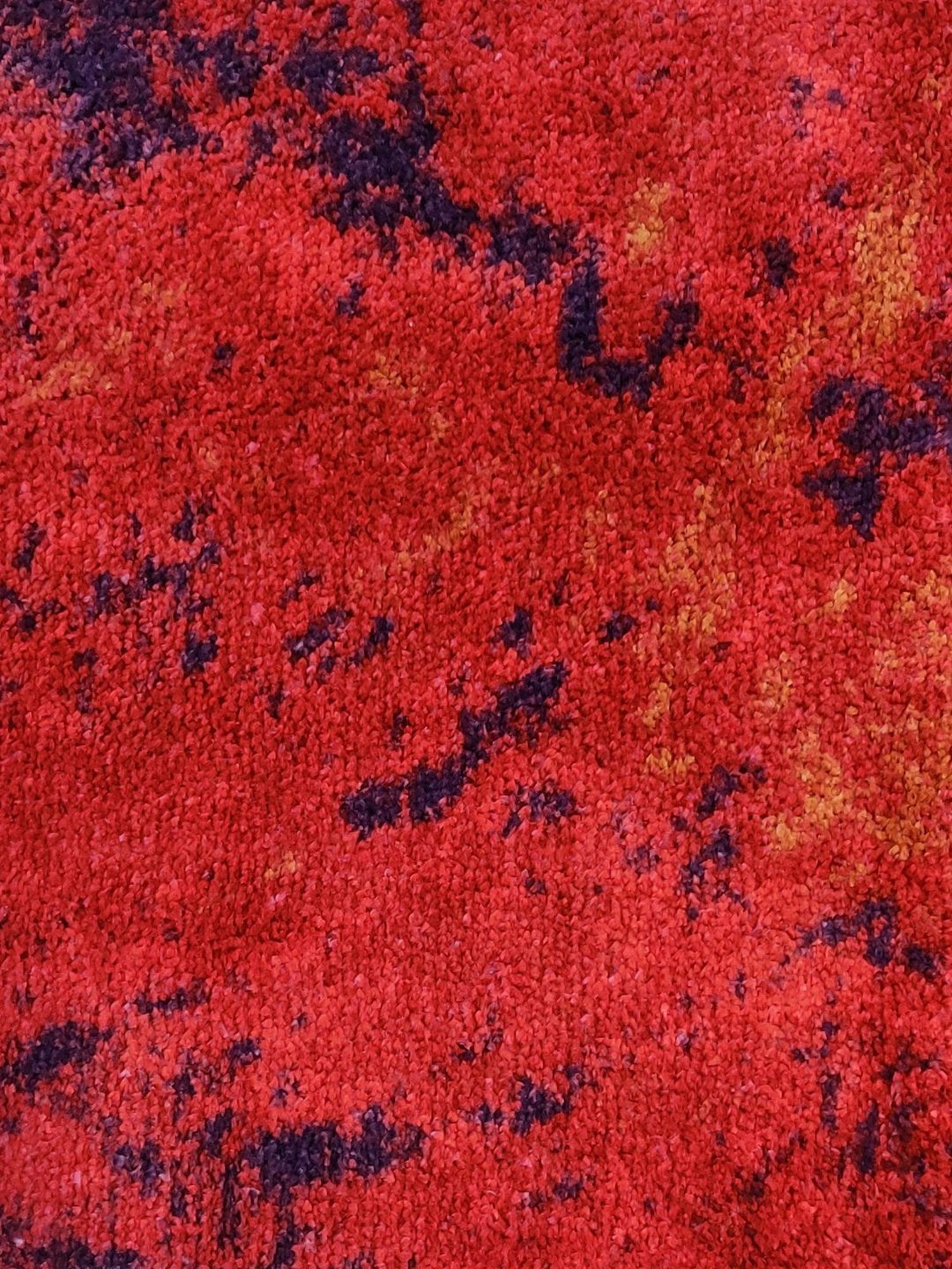 Bianca Red & Beige Microfibre Non-Slip Rug