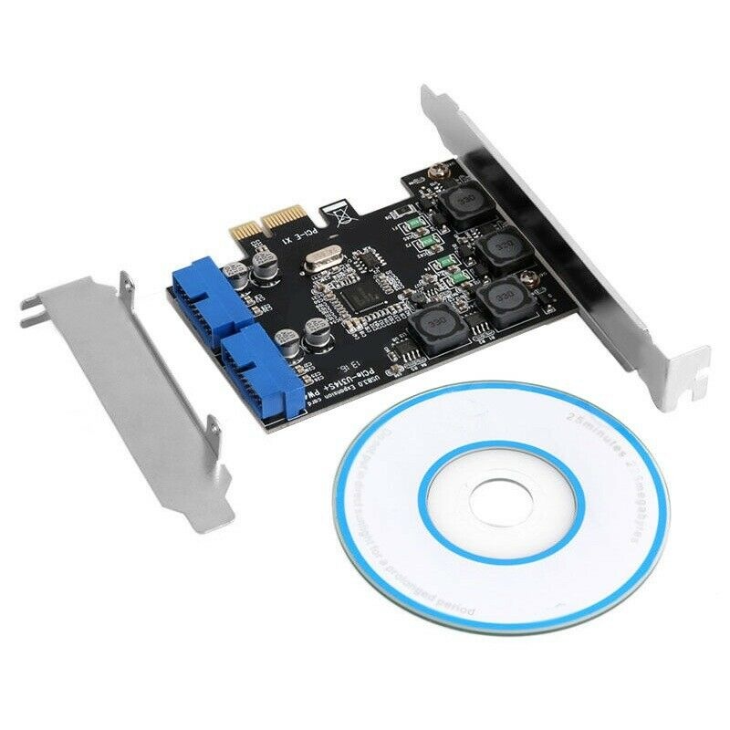 2 Ports PCI-E to USB 3.0 HUB PCI Express Expansion 19pin Header Card Adapter