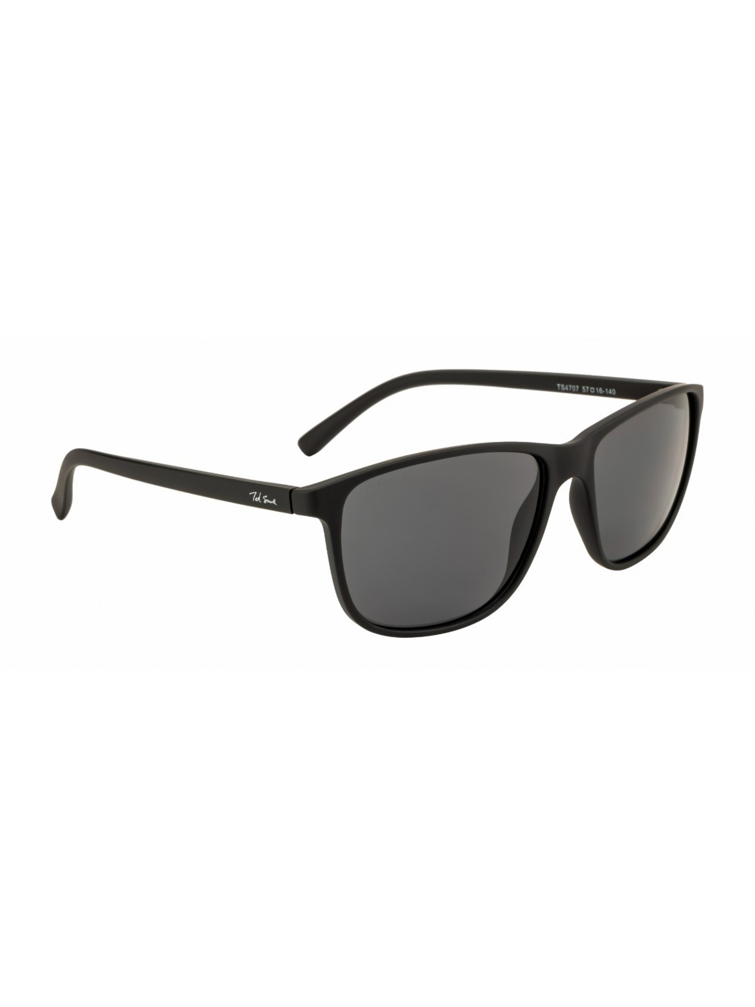 Ted Smith Black Acetate Unisex Sunglasses