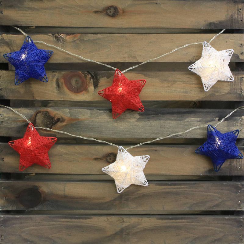2ct LED String Lights Red/White/Blue Stars - Bullseye's Playground™
