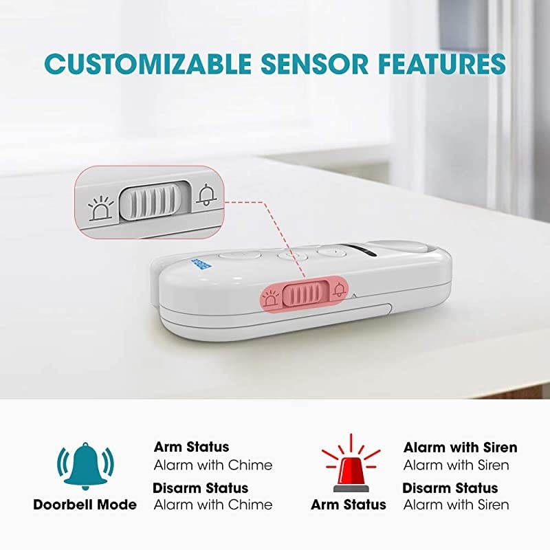 Alarm System Home Security DIY Kit 4 Zones 125dB 2in1 Host Expandable 40 Window Motion Sensors Password Required Burglar Alert Security System One Button Remote