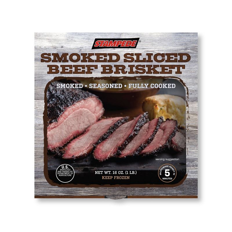 Stampede Fully Cooked Beef Brisket - Frozen - 1lb