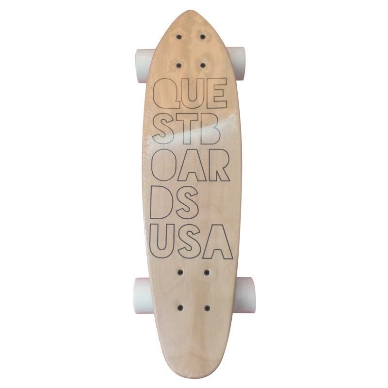 Quest "Reef" 24" Cruiser Skateboard - Light Blue/Wood