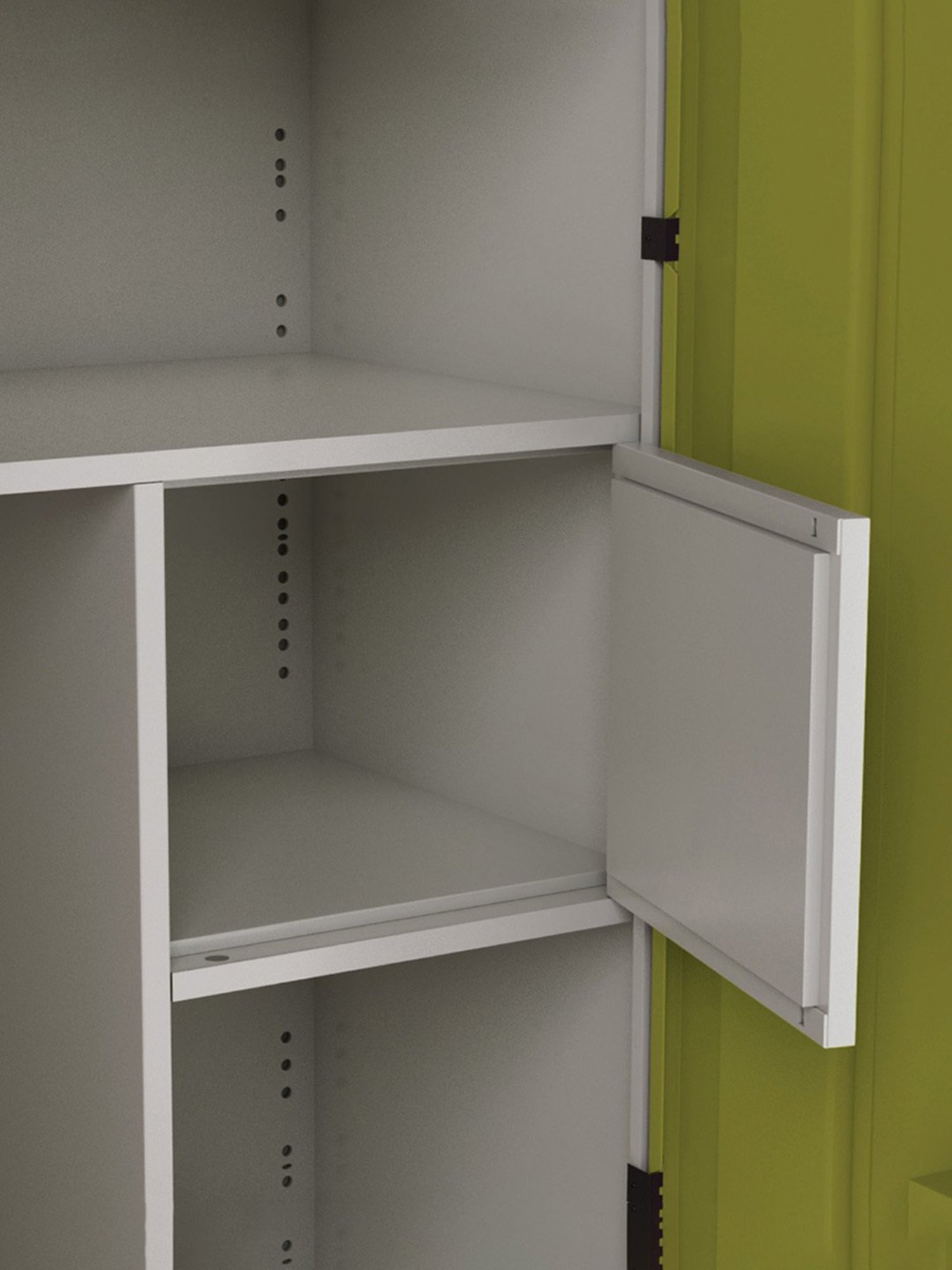 Godrej Interio Slimline 2-Door Steel Almirah, Tex Green Leaf (1-Year Warranty, 1 Locker, 1 Drawer)