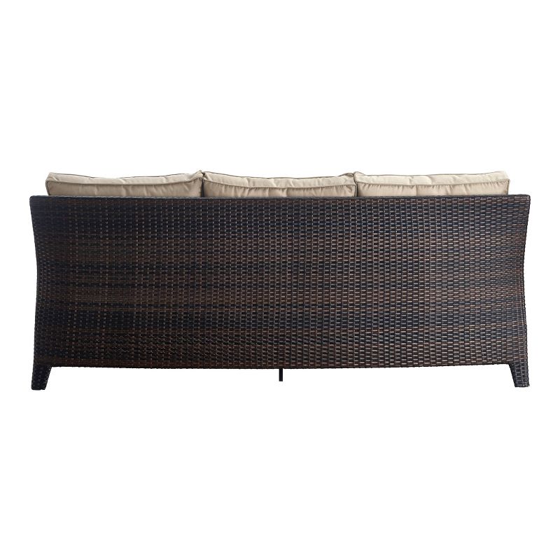 Tahoe Outdoor Three-Seater Sofa - Brown Wicker - Serta