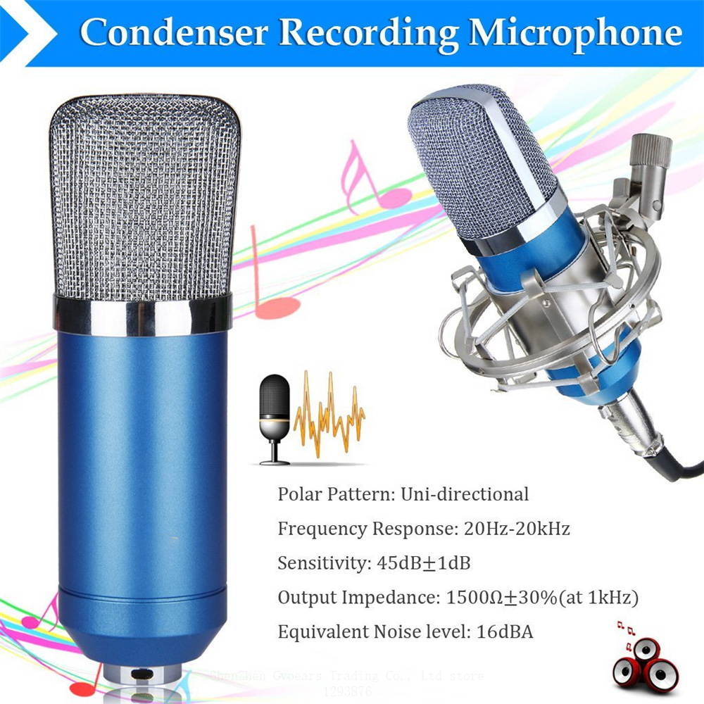 BM700 XLR Microphone Kit Professional Cardioid Studio Condenser Mic for Streaming Podcasting Gaming Vocal Recording
