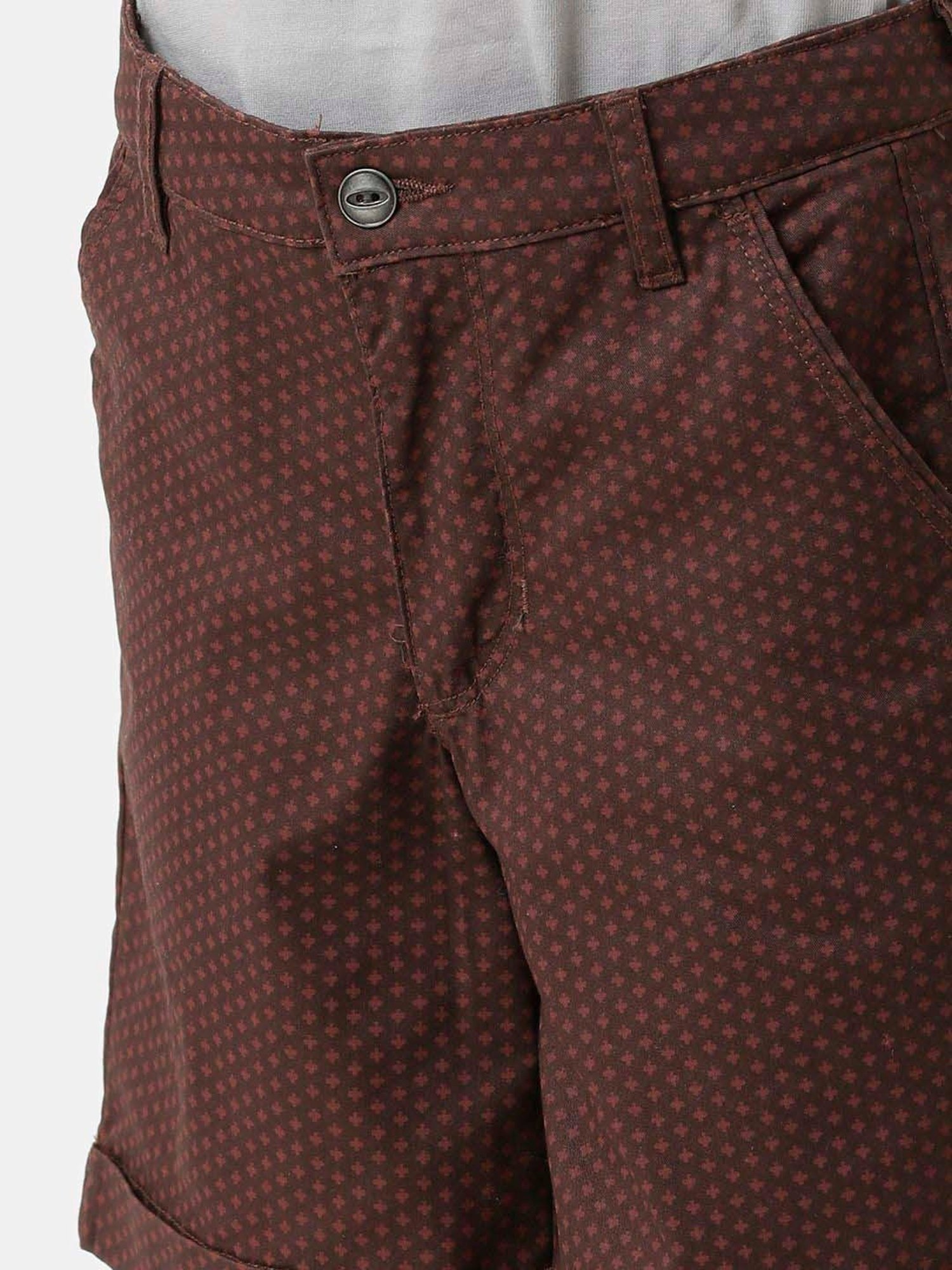 Kate & Oscar Kids Brown Cotton Printed Shorts