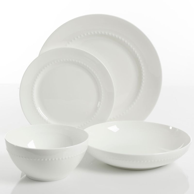 Vremi 16 Piece Multicolor Porcelain Dinnerware Set with 4 Dinner Plates, 4 Dessert Plates, 4 Salad/Soup Bowls, & 4 Coffee/Tea Mugs