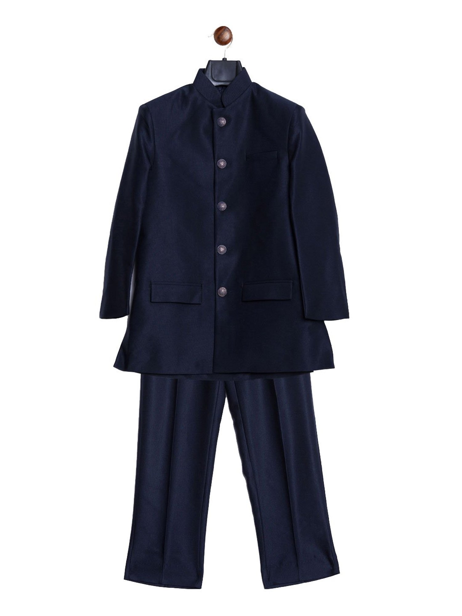 Blue Giraffe Kids Navy Solid Blazer With Trousers