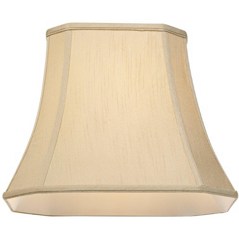 Imperial Shade Taupe Medium Rectangle Cut Corner Lamp Shade 10" Wide x 7" Deep at Top and 16" Wide x 12" Deep at Bot and 13" Slant x 12.5" H (Spider)