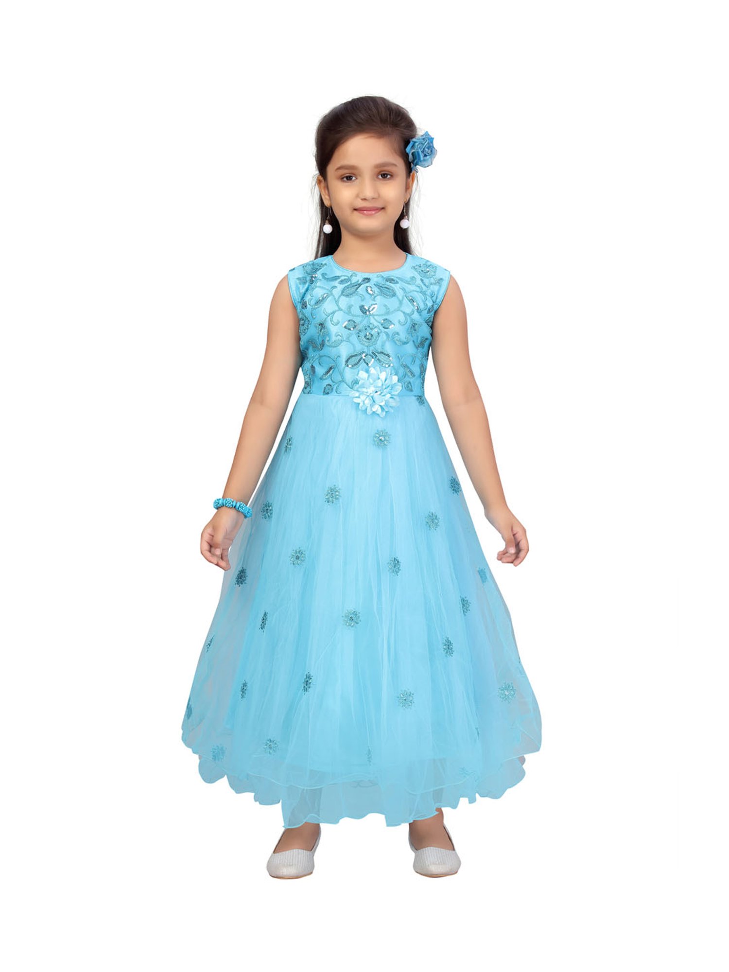 Aarika Kids Blue Embellished Gown