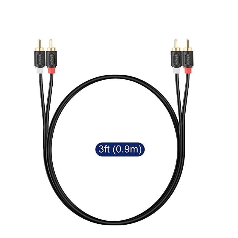 2RCA to 2RCA Cable RCA Cable GoldPlated Audiowave Series 2 RCA Male to 2 RCA Male Stereo Audio Cable 3 Feet