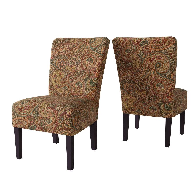 2pk Dennis Armless Chairs Paisley - Handy Living