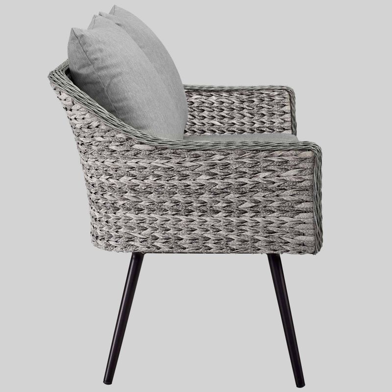 Endeavor Outdoor Patio Wicker Rattan Loveseat Gray - Modway