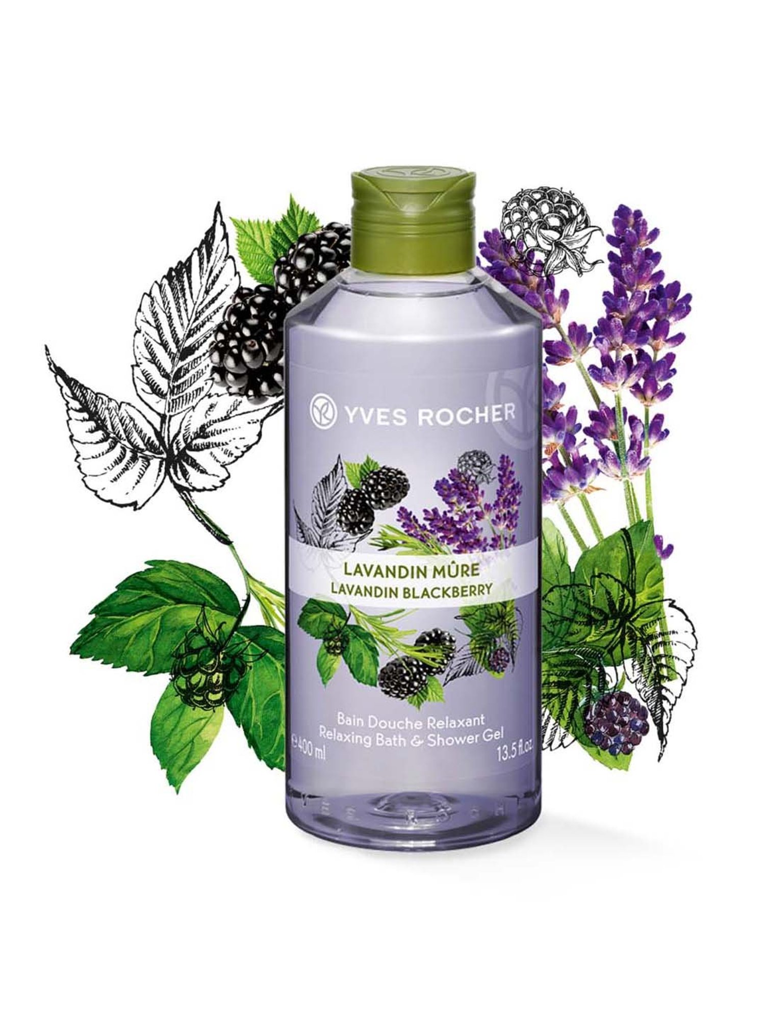 YVES ROCHER Relaxing Bath & Shower Gel Lavandin Blackberry - 400 ml
