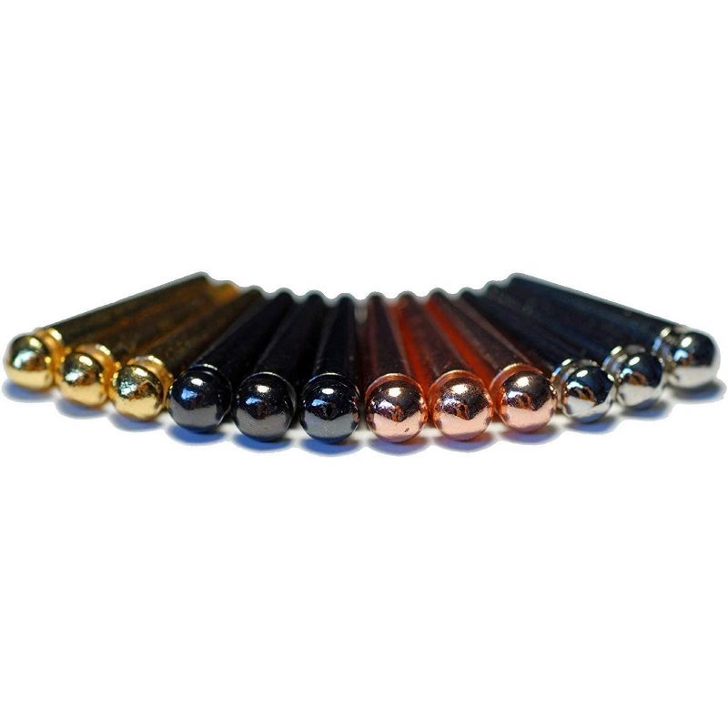 WE Games Tapered Easy Grip Cribbage Pegs w/ Velvet Pouch - Set of 8 (Brass, Chrome, Black, Copper)