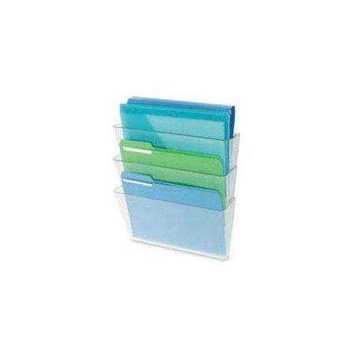 Deflect-o 73602RT Three Pack Stackable Letter Wall Pocket 14" Height x 13" Width x 4" Depth - 3 Pocket(s) - Smoke, 1Each