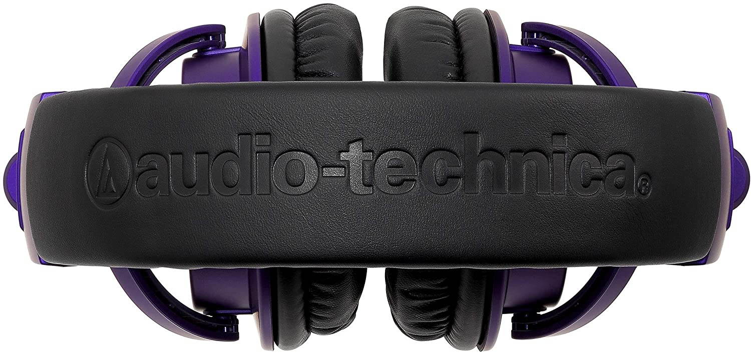 Audio-Technica ATH-M50xBTPB Wireless Bluetooth Over-Ear Headphones with 45mm Neodymium magnet, Built in Microphone, Volume Controls, and 40 hour battery, Purple/Black