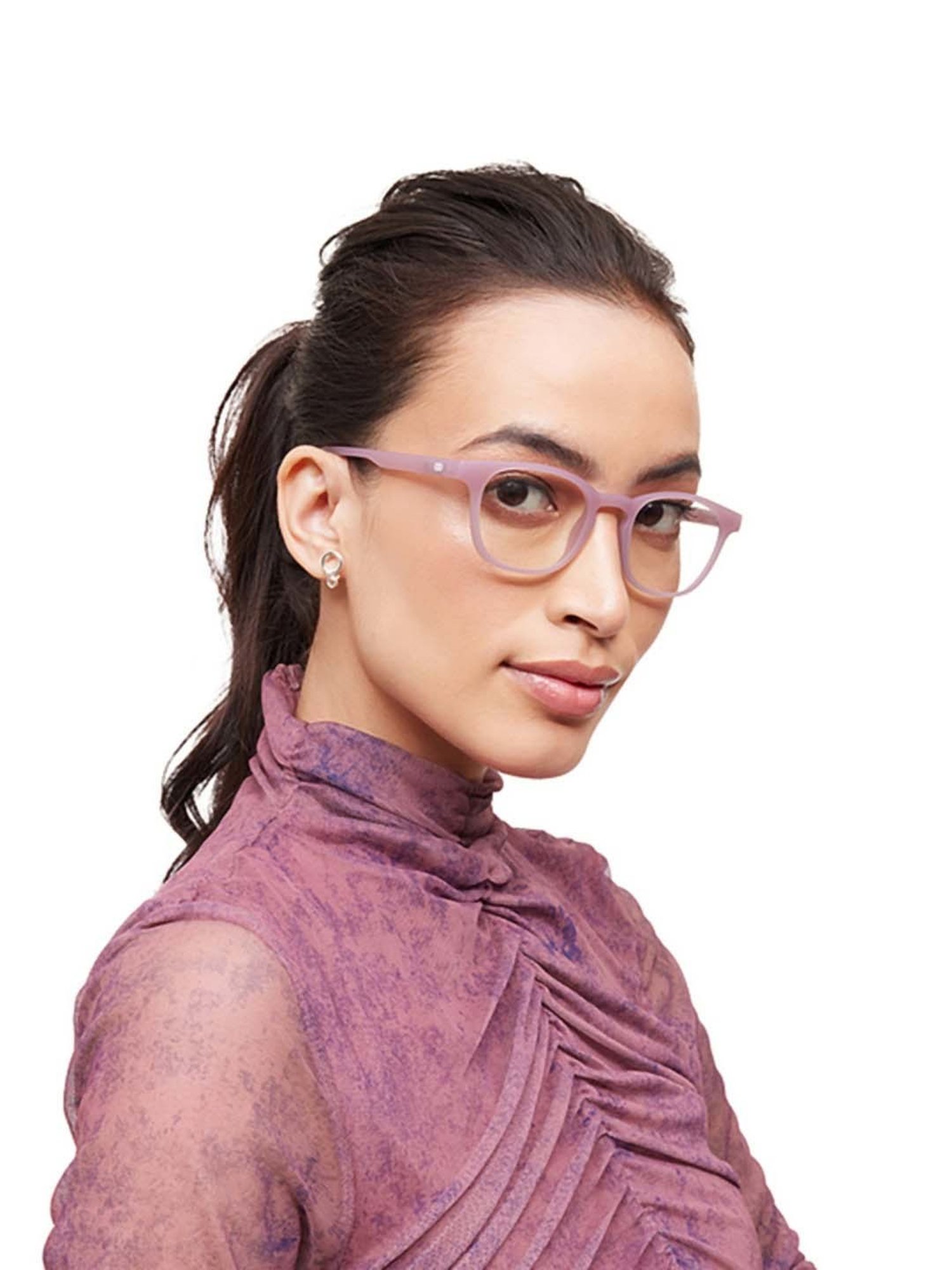 HUSTLR Pink Square Blue Light Protection Unisex Reading Glasses