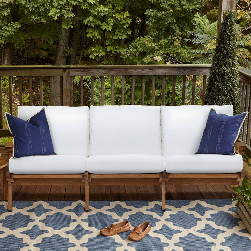 Tahoe Outdoor Three-Seater Sofa - Brown Wicker - Serta