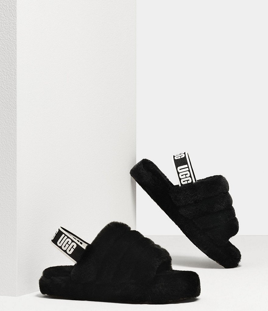 UGG&reg; Logo Fluff Yeah Fur Slides
