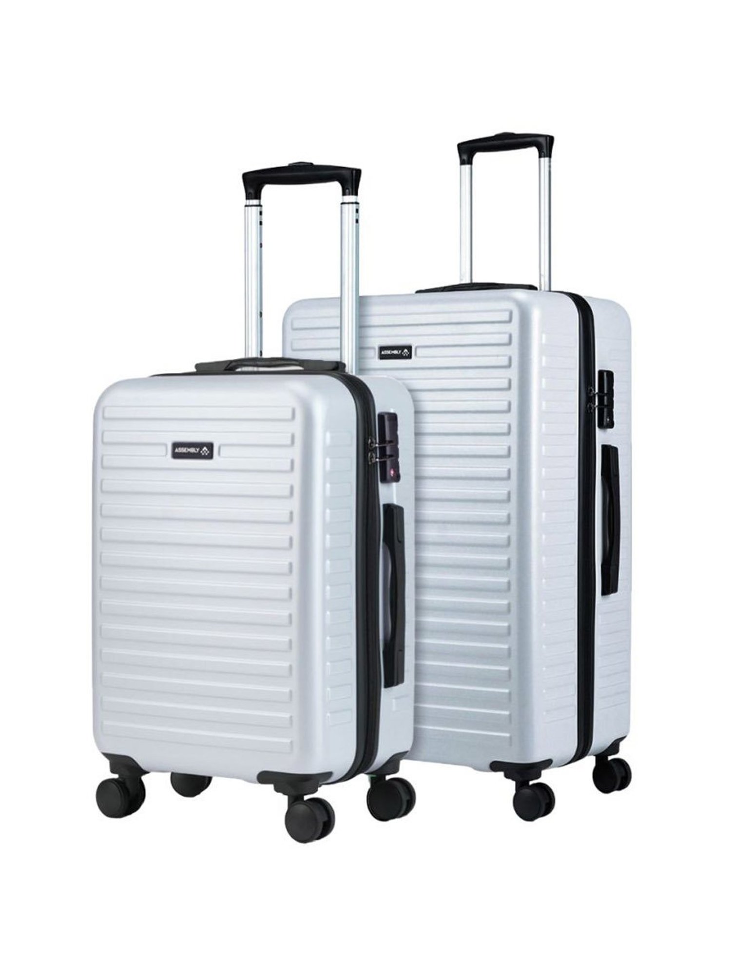 Assembly Silver Textured Trolley Bag Pack of 2 - 20 inch & 24 inch