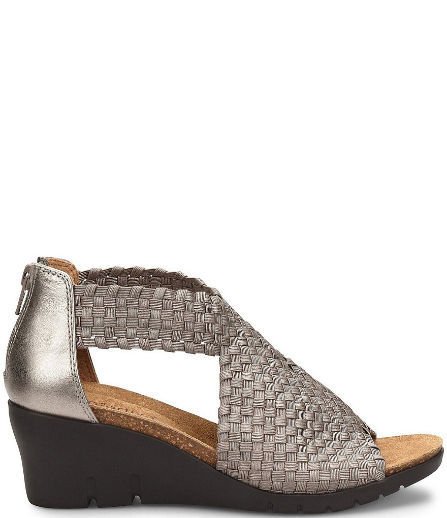 Comfortiva Alesha Woven Elastic Wedge Sandals