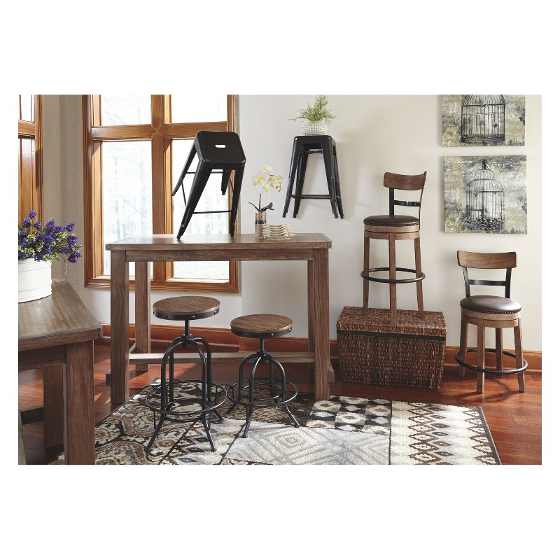 Set of 2 Pinnadel Swivel 30" Barstool Metal/Light Brown - Signature Design by Ashley