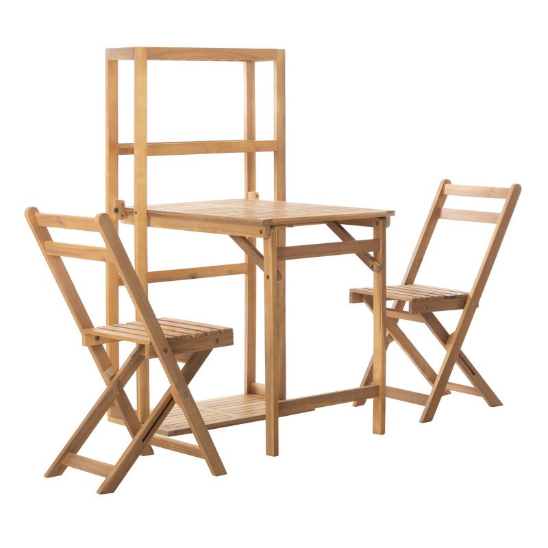 3pc Steel Bistro Set Gray - Nuu Garden