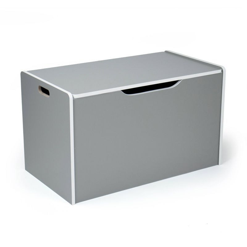 Hinged Toy Storage Chest with Lid Gray - Humble Crew