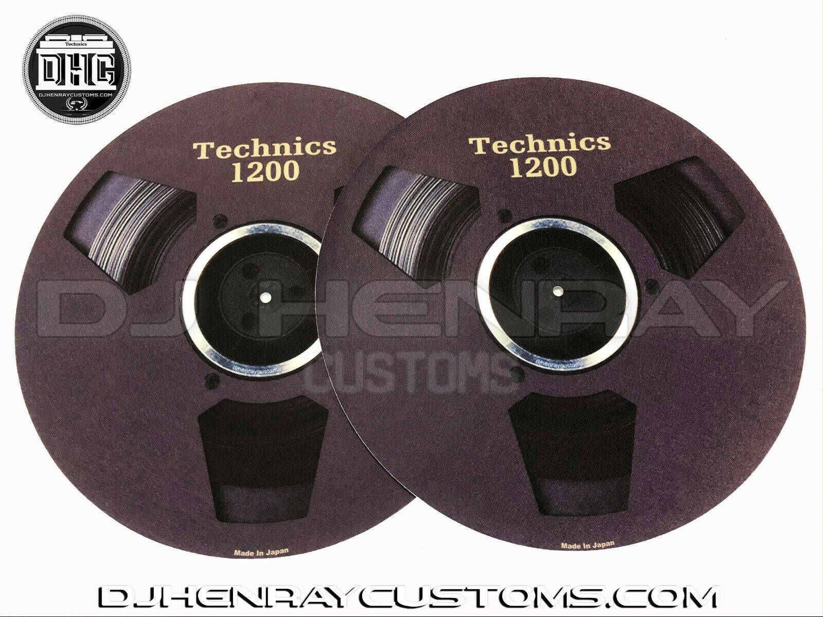 Technics Charcoal Reel to Reel Dj Slipmats sl1200 mk2 mk5 m3d m5g any turntable