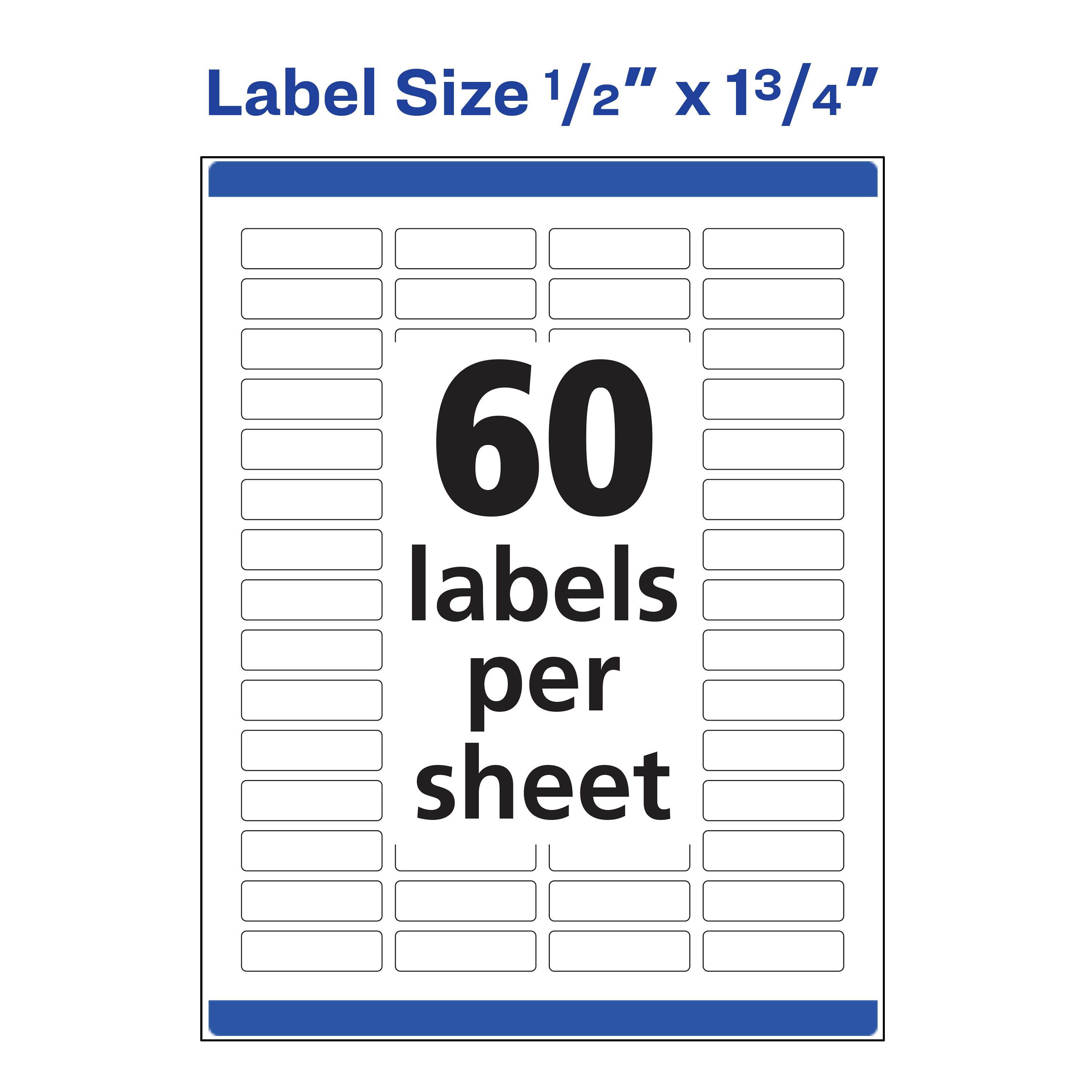 Avery Printable Waterproof Labels, 600ct 0.5" x 1.75"