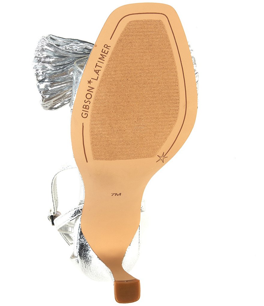 Gibson & Latimer Tawny Lame Ankle Strap Bow Detail Dress Sandals