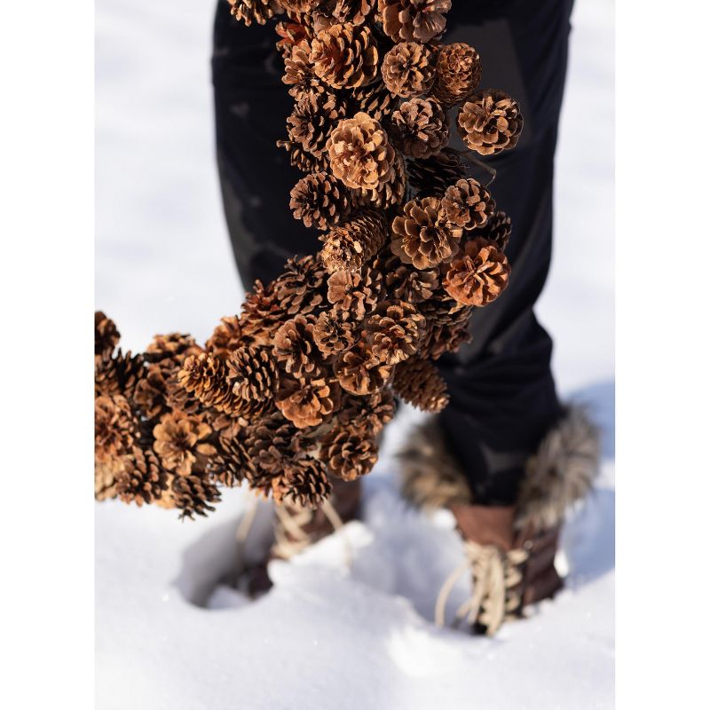 Northlight Frosted Pine Cone and Foliage Artificial Christmas Twig Wreath - 15 Inch, Unlit