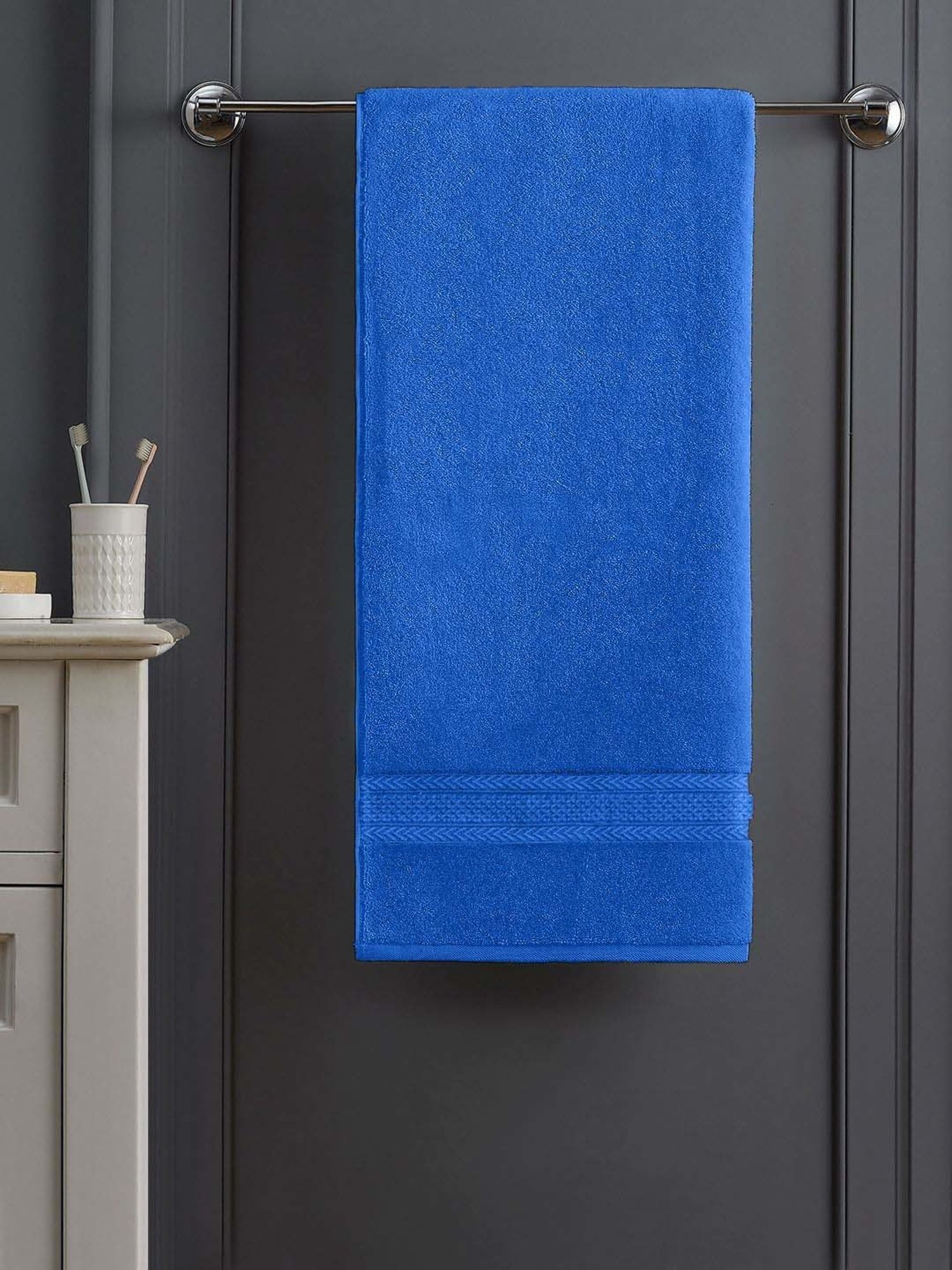 Raymond Home Fresh Blue 340 GSM Cotton Bath Towel